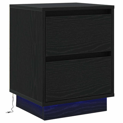 Nachtkastje 2 pcs Zwart Eiken 39 x 34,5 x 50 cm Bewerkt hout