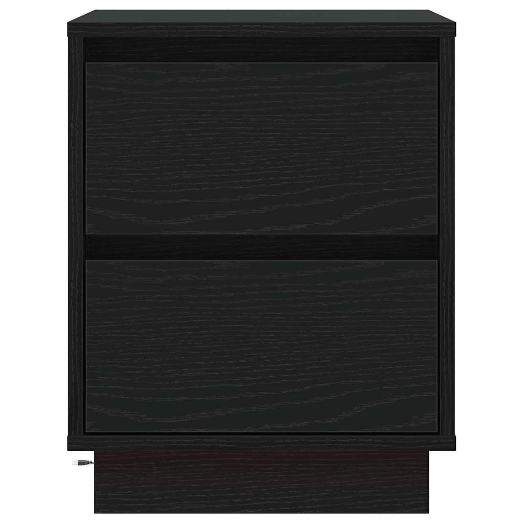 Nachtkastje 2 pcs Zwart Eiken 39 x 34,5 x 50 cm Bewerkt hout