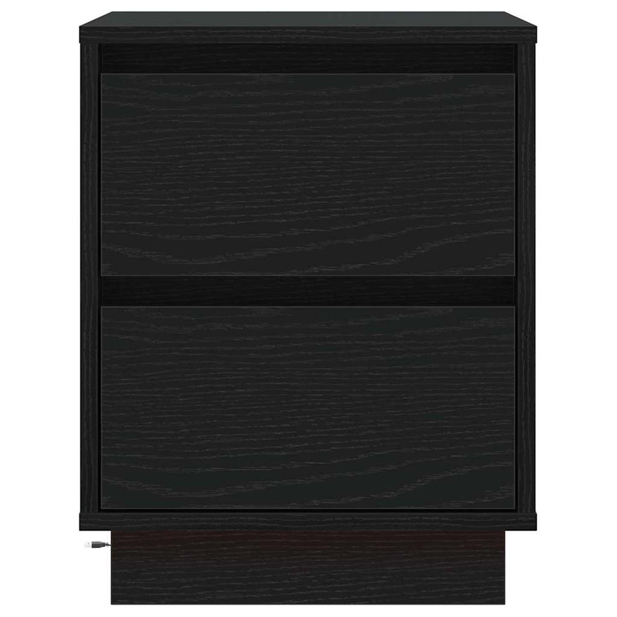 Nachtkastje 2 pcs Zwart Eiken 39 x 34,5 x 50 cm Bewerkt hout