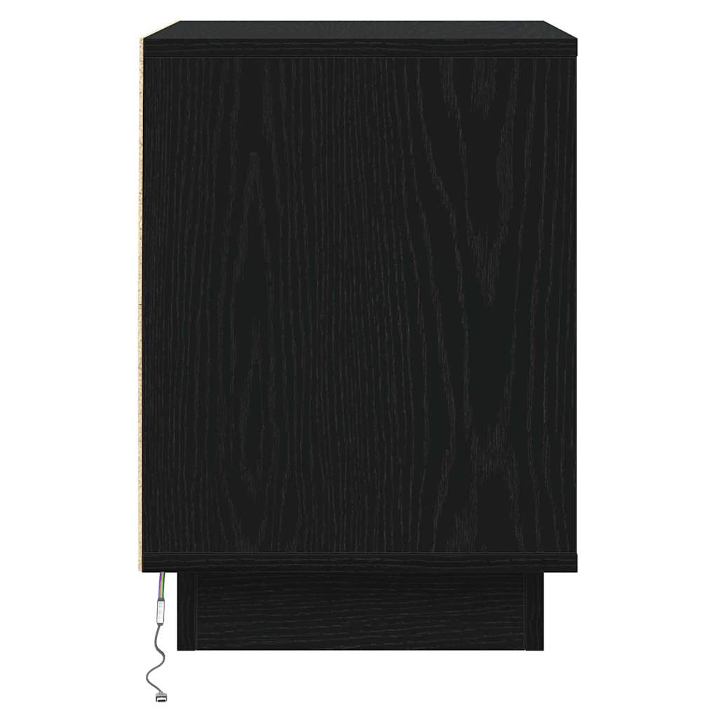 Nachtkastje 2 pcs Zwart Eiken 39 x 34,5 x 50 cm Bewerkt hout