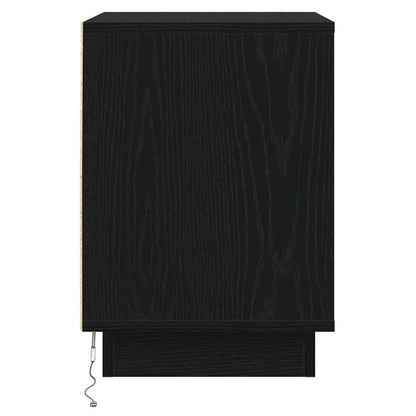 Nachtkastje 2 pcs Zwart Eiken 39 x 34,5 x 50 cm Bewerkt hout