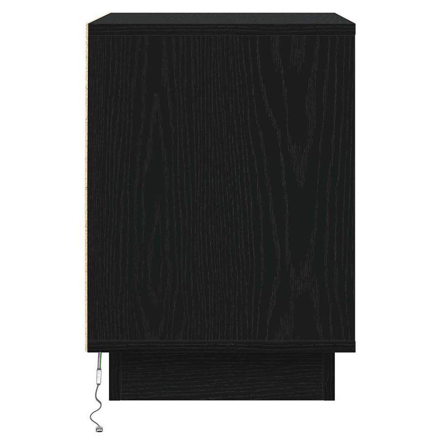 Nachtkastje 2 pcs Zwart Eiken 39 x 34,5 x 50 cm Bewerkt hout