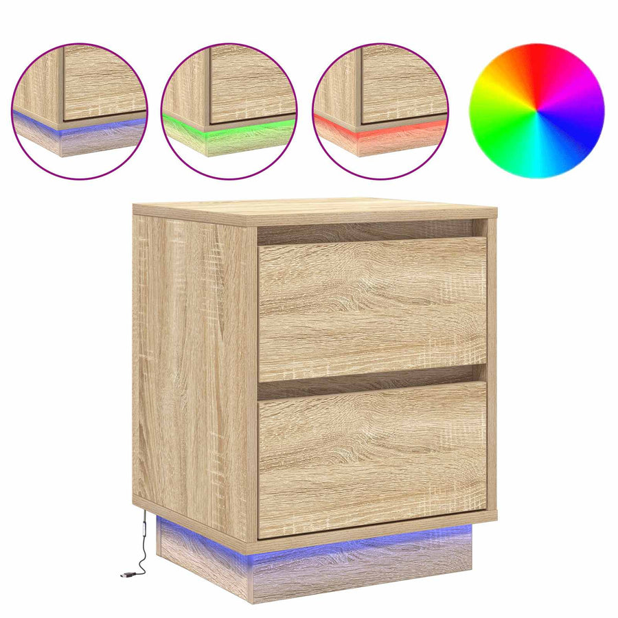 Nachtkastje Sonoma Eiken 39 x 34,5 x 50 cm Bewerkt hout