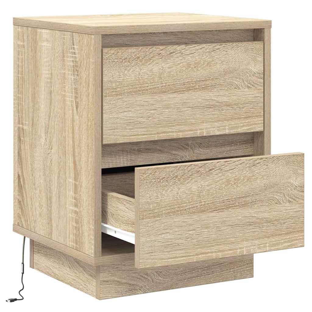 Nachtkastje Sonoma Eiken 39 x 34,5 x 50 cm Bewerkt hout