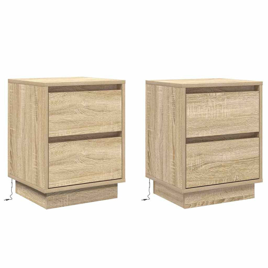 Nachtkastje 2 pcs Sonoma Eiken 39 x 34,5 x 50 cm Bewerkt hout