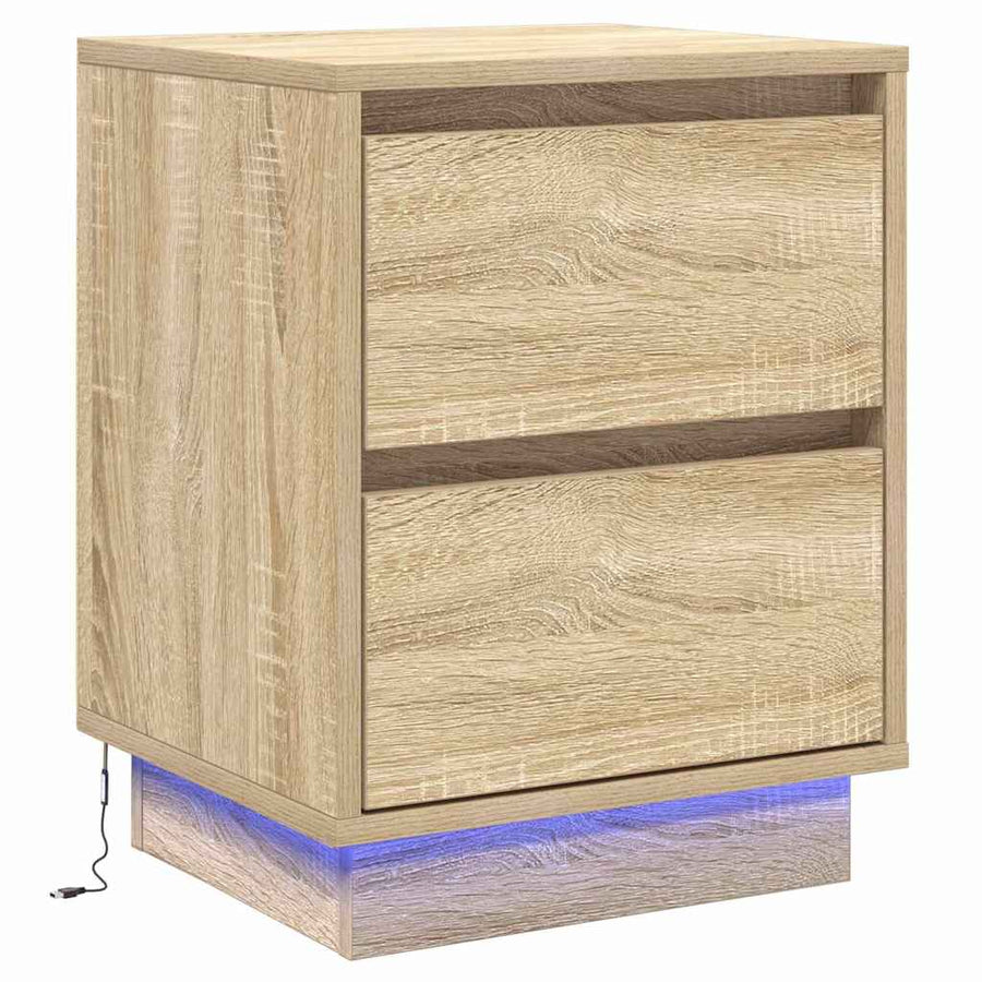 Nachtkastje 2 pcs Sonoma Eiken 39 x 34,5 x 50 cm Bewerkt hout