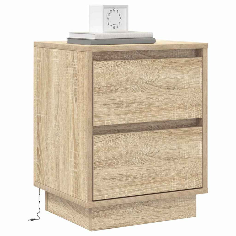 Nachtkastje 2 pcs Sonoma Eiken 39 x 34,5 x 50 cm Bewerkt hout