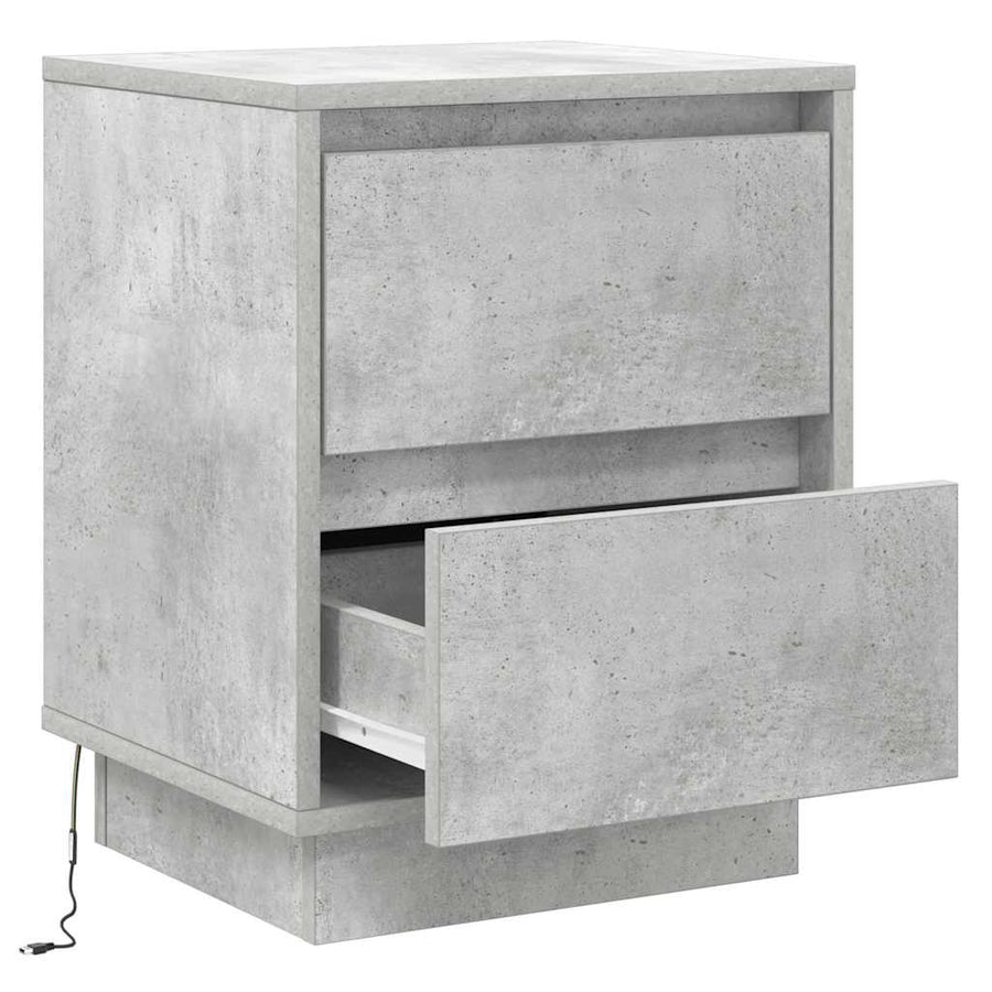 Nachtkastje met lade Beton Grijs 39 x 34,5 x 50 cm Bewerkt hout