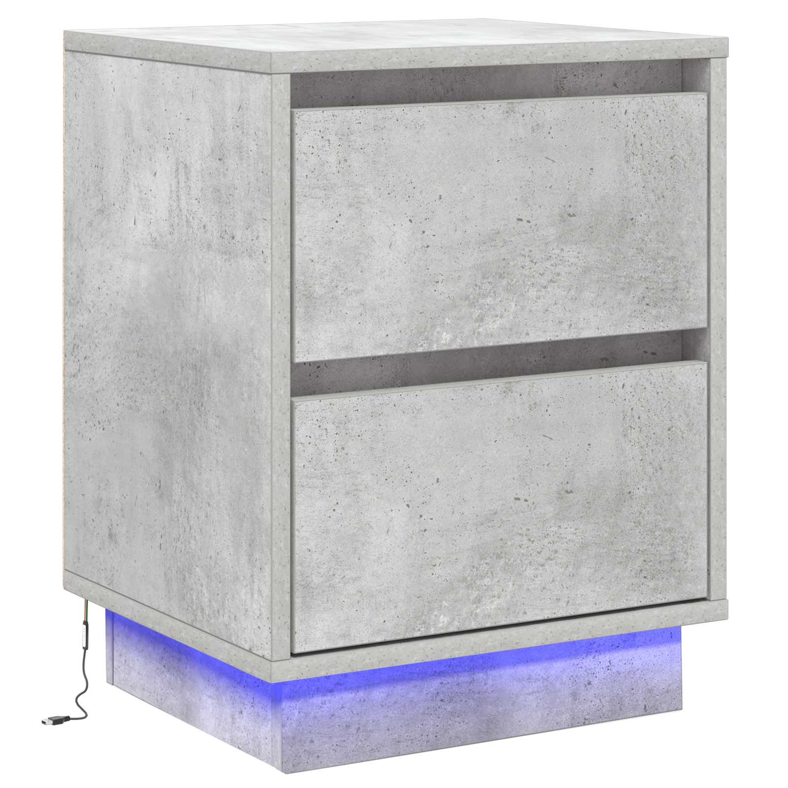 Nachtkastje met lade Beton Grijs 39 x 34,5 x 50 cm Bewerkt hout