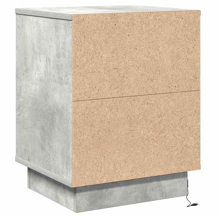 Nachtkastje met lade Beton Grijs 39 x 34,5 x 50 cm Bewerkt hout