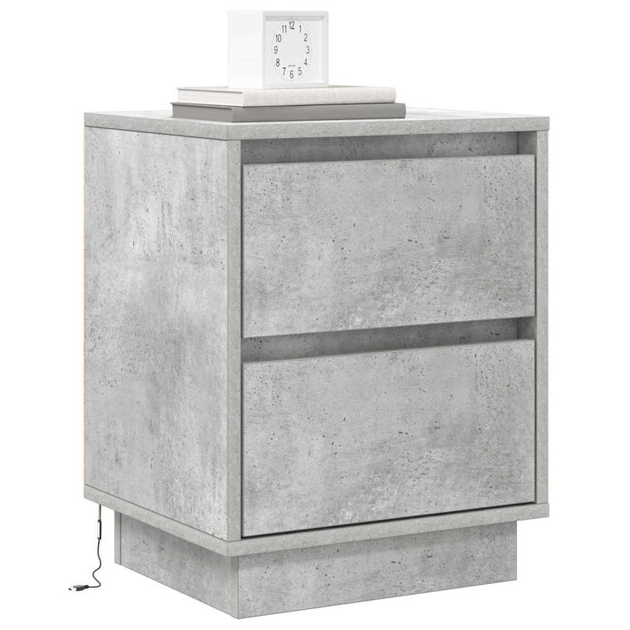 Nachtkastje met lade Beton Grijs 39 x 34,5 x 50 cm Bewerkt hout