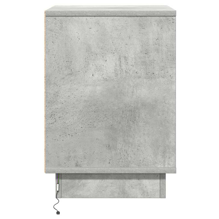 Nachtkastje met lade Beton Grijs 39 x 34,5 x 50 cm Bewerkt hout