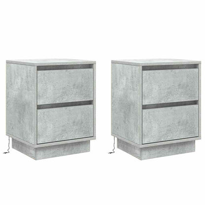 Nachtkastje 2 pcs Beton Grijs 39 x 34,5 x 50 cm Bewerkt hout