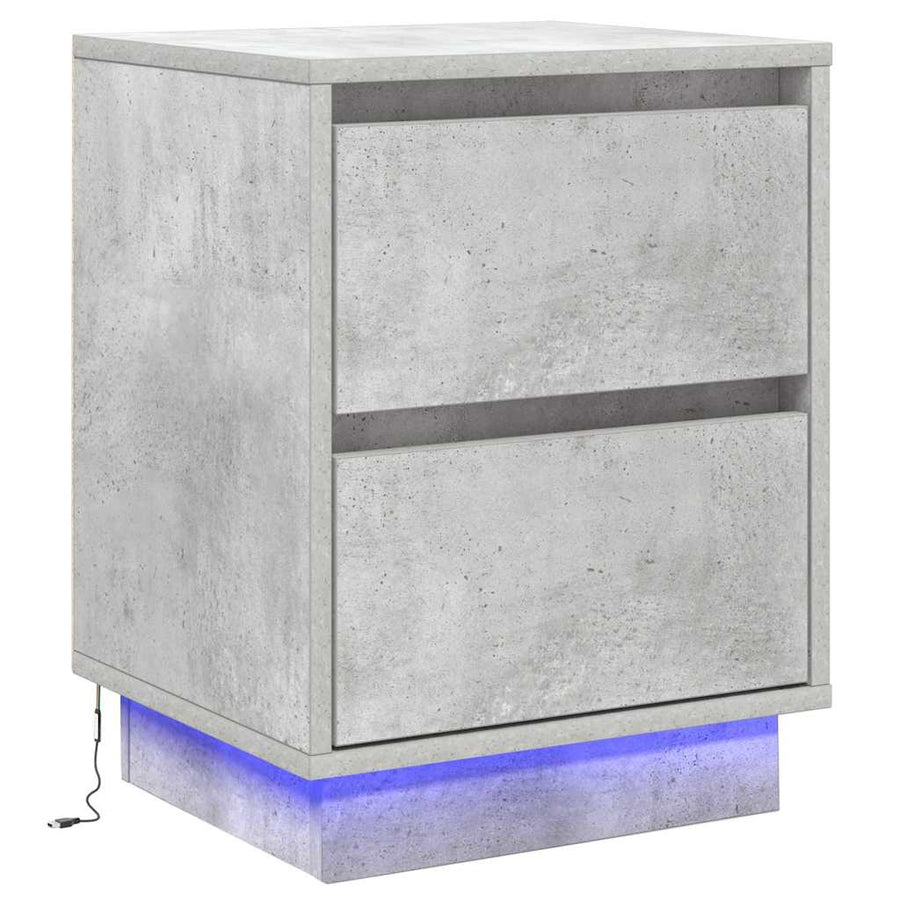 Nachtkastje 2 pcs Beton Grijs 39 x 34,5 x 50 cm Bewerkt hout