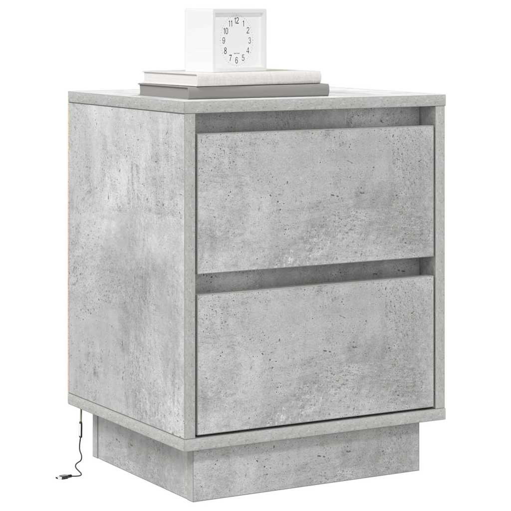 Nachtkastje 2 pcs Beton Grijs 39 x 34,5 x 50 cm Bewerkt hout