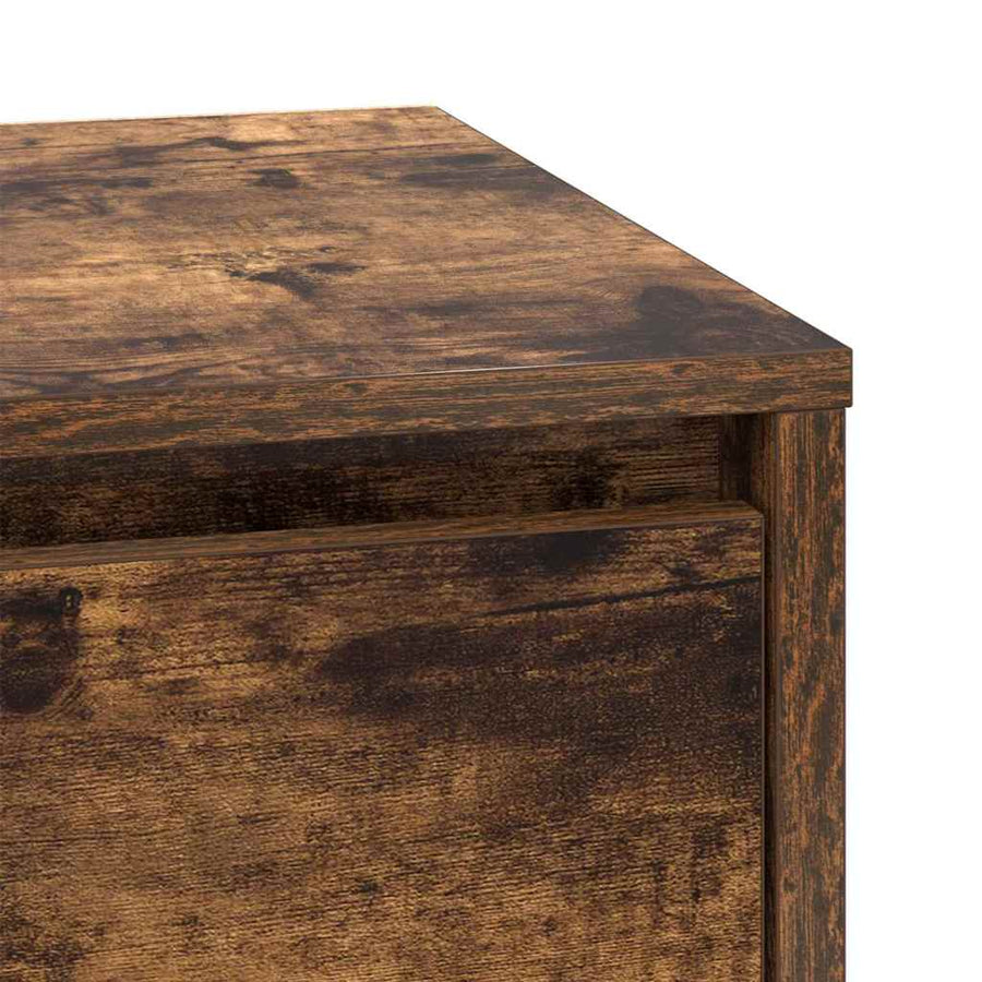 Nachtkastje 2 pcs Gerookt eiken 39 x 34,5 x 50 cm Bewerkt hout