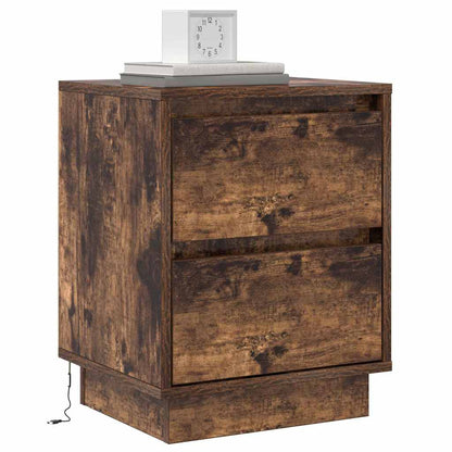 Nachtkastje 2 pcs Gerookt eiken 39 x 34,5 x 50 cm Bewerkt hout