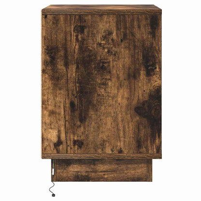 Nachtkastje 2 pcs Gerookt eiken 39 x 34,5 x 50 cm Bewerkt hout