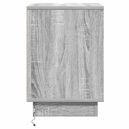 Nachtkastje met lade Grijs 39 x 34,5 x 50 cm Bewerkt hout