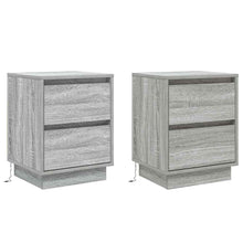 Nachtkastje met lade 2 pcs Grijs 39 x 34,5 x 50 cm Bewerkt hout