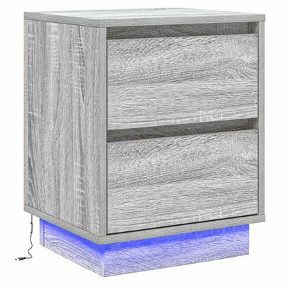 Nachtkastje met lade 2 pcs Grijs 39 x 34,5 x 50 cm Bewerkt hout
