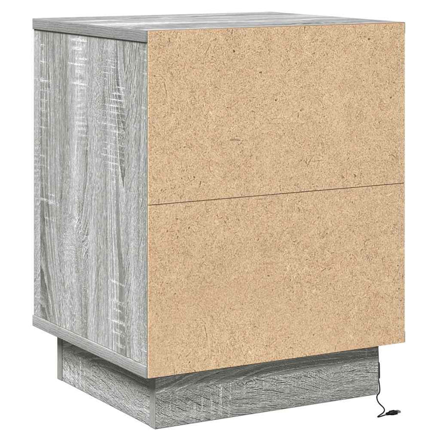 Nachtkastje met lade 2 pcs Grijs 39 x 34,5 x 50 cm Bewerkt hout
