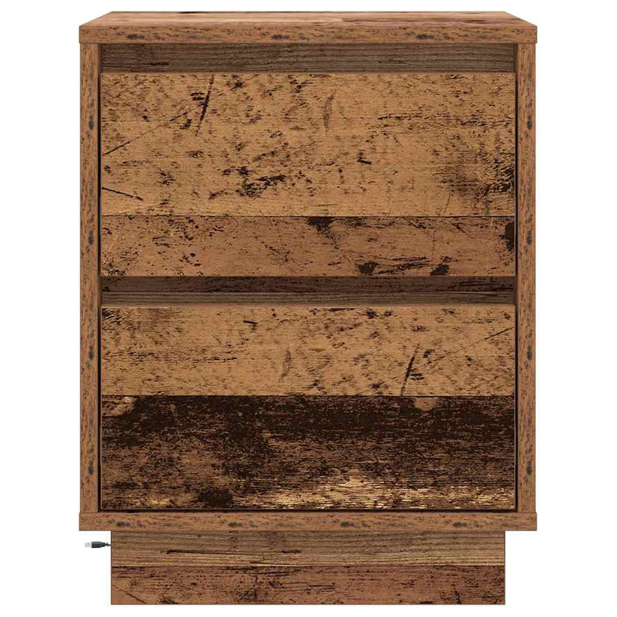 Nachtkastje met lade Oudhout 39 x 34,5 x 50 cm Bewerkt hout