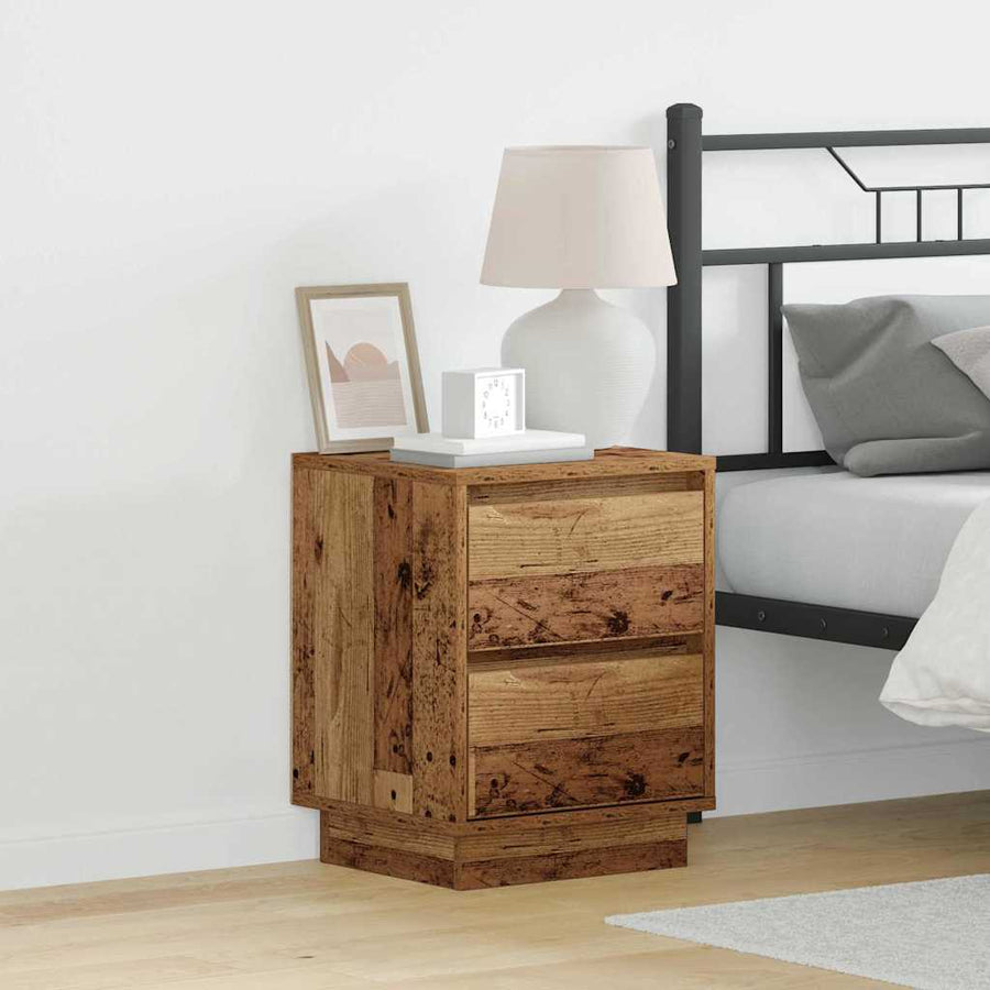 Nachtkastje 2 pcs Oudhout 39 x 34,5 x 50 cm Bewerkt hout