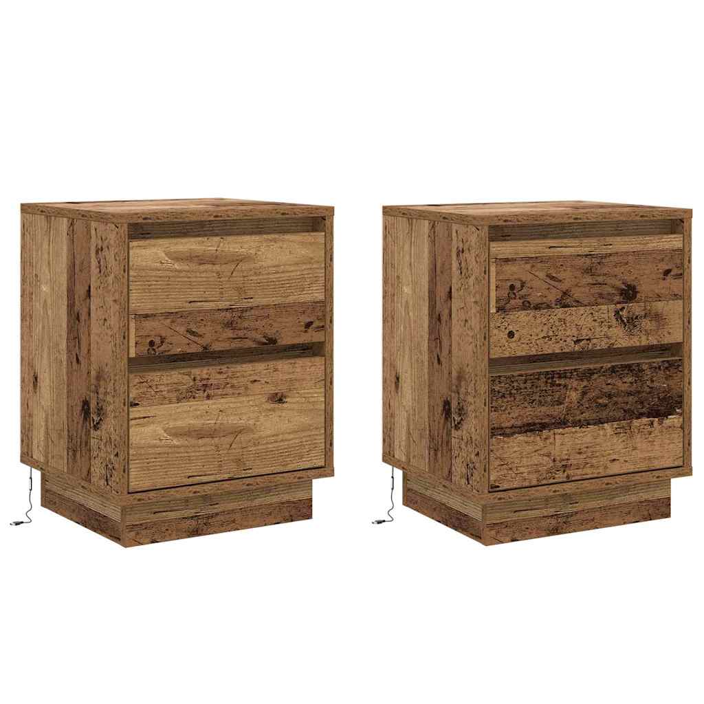 Nachtkastje 2 pcs Oudhout 39 x 34,5 x 50 cm Bewerkt hout