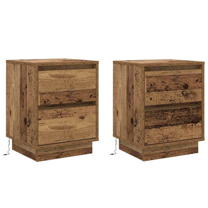 Nachtkastje 2 pcs Oudhout 39 x 34,5 x 50 cm Bewerkt hout