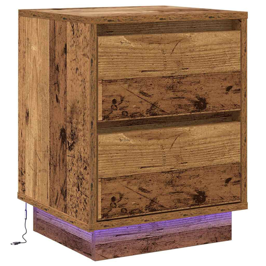 Nachtkastje 2 pcs Oudhout 39 x 34,5 x 50 cm Bewerkt hout