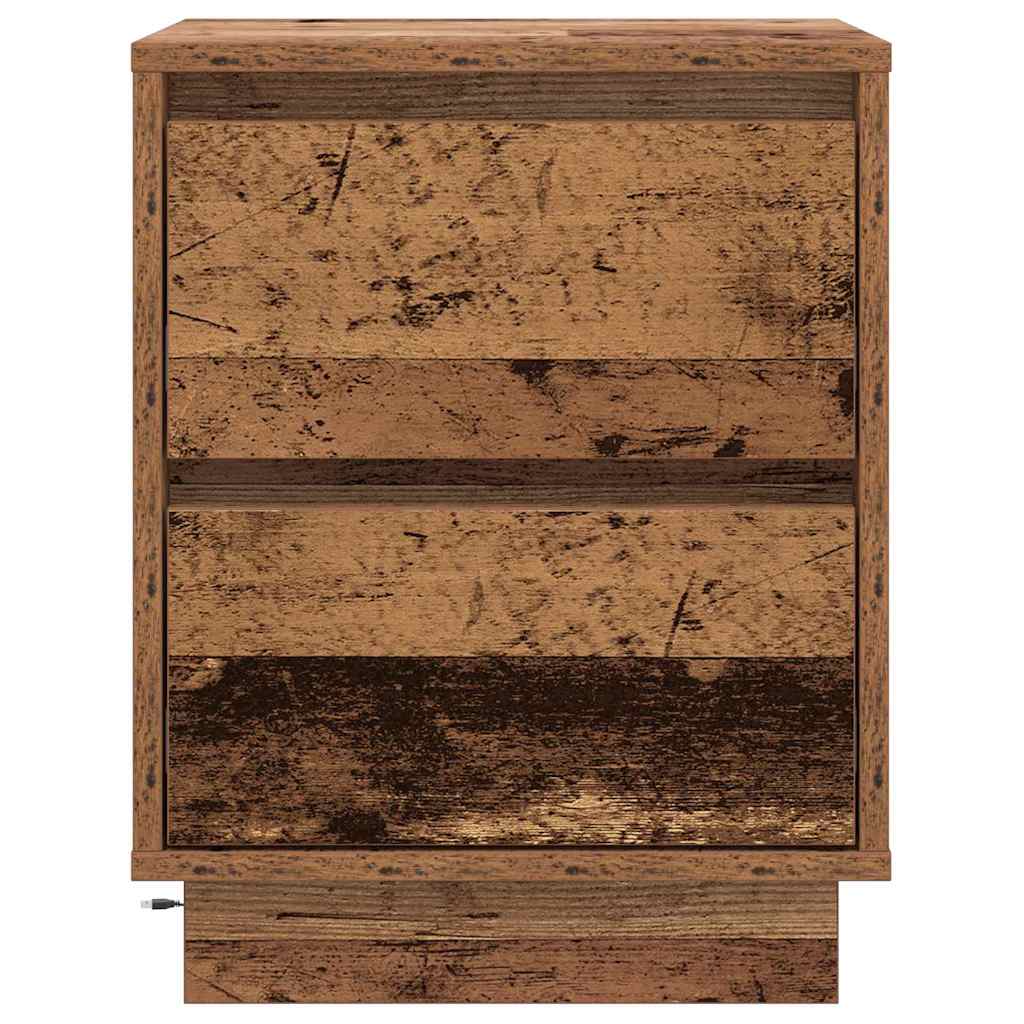 Nachtkastje 2 pcs Oudhout 39 x 34,5 x 50 cm Bewerkt hout