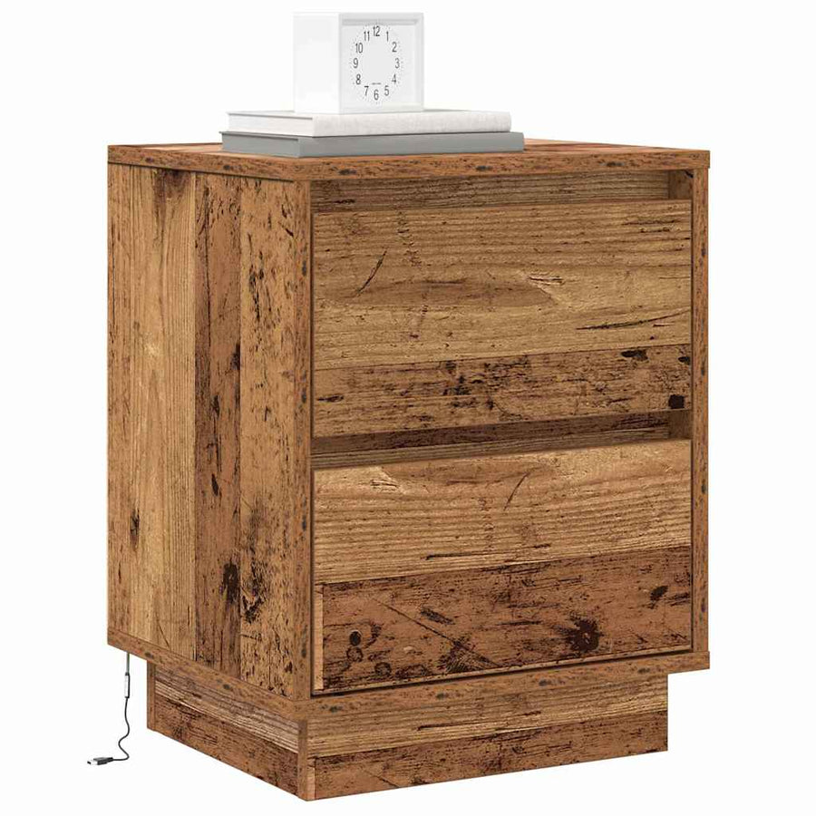 Nachtkastje 2 pcs Oudhout 39 x 34,5 x 50 cm Bewerkt hout