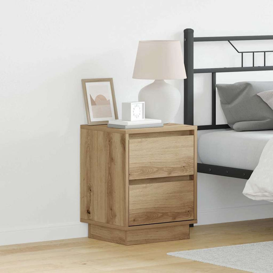 Nachtkastje 2 pcs Artisan Eiken 39 x 34,5 x 50 cm Bewerkt hout