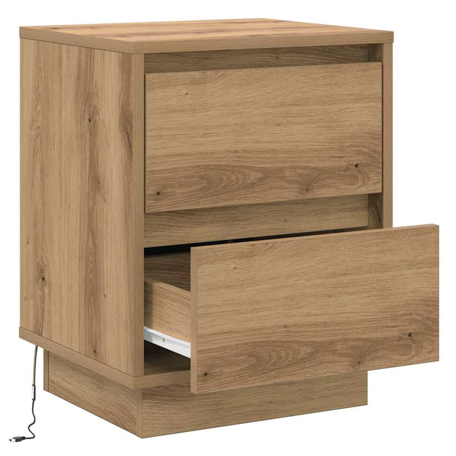 Nachtkastje 2 pcs Artisan Eiken 39 x 34,5 x 50 cm Bewerkt hout