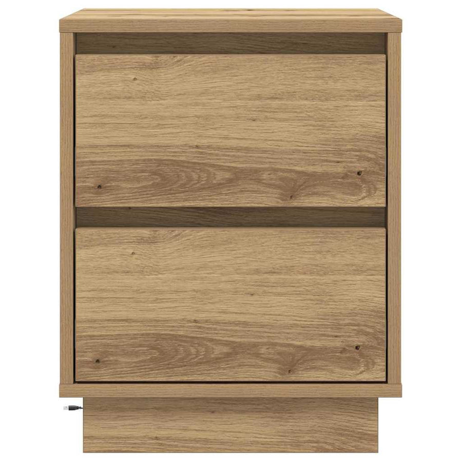 Nachtkastje 2 pcs Artisan Eiken 39 x 34,5 x 50 cm Bewerkt hout