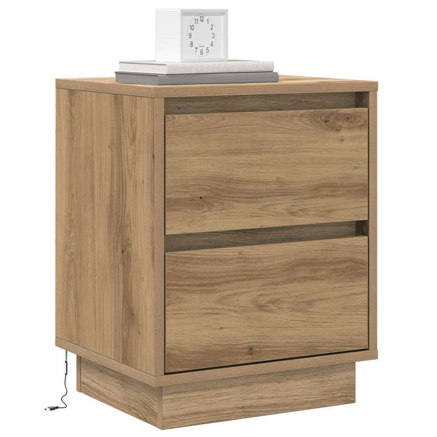 Nachtkastje 2 pcs Artisan Eiken 39 x 34,5 x 50 cm Bewerkt hout