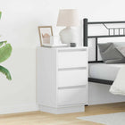 Nightstand with drawer White 39 x 34.5 x 65 cm Engineered wood