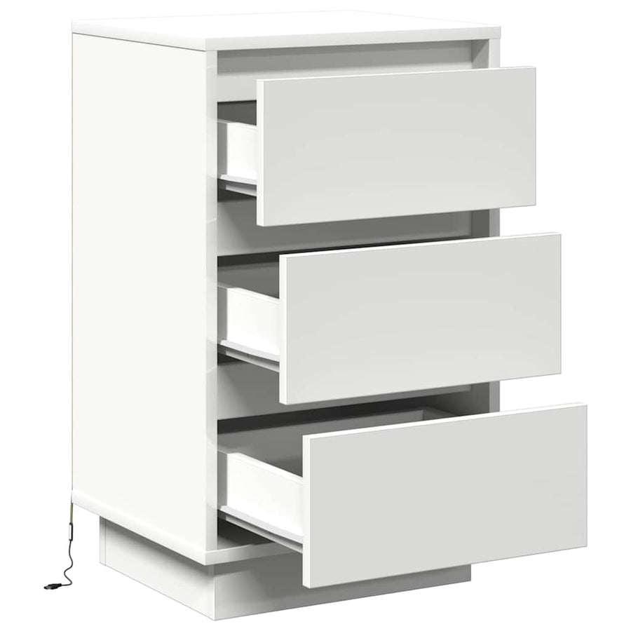 Nachtkastje met lade Wit 39 x 34,5 x 65 cm Bewerkt hout