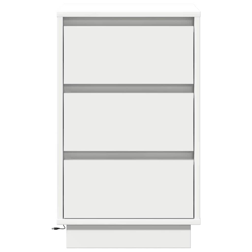 Nachtkastje met lade Wit 39 x 34,5 x 65 cm Bewerkt hout