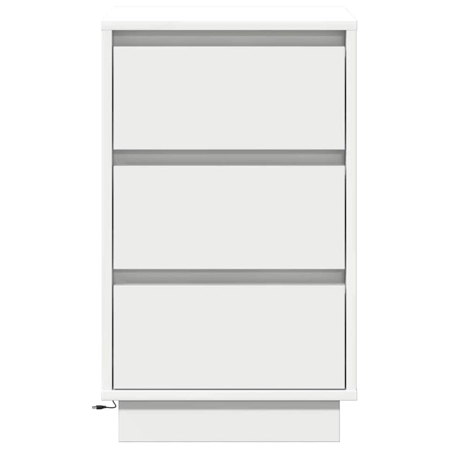 Nachtkastje met lade Wit 39 x 34,5 x 65 cm Bewerkt hout