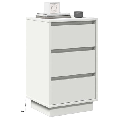 Nachtkastje met lade Wit 39 x 34,5 x 65 cm Bewerkt hout