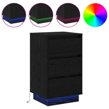 Nachtkastje met lade Zwart Eiken 39 x 34,5 x 65 cm Bewerkt hout