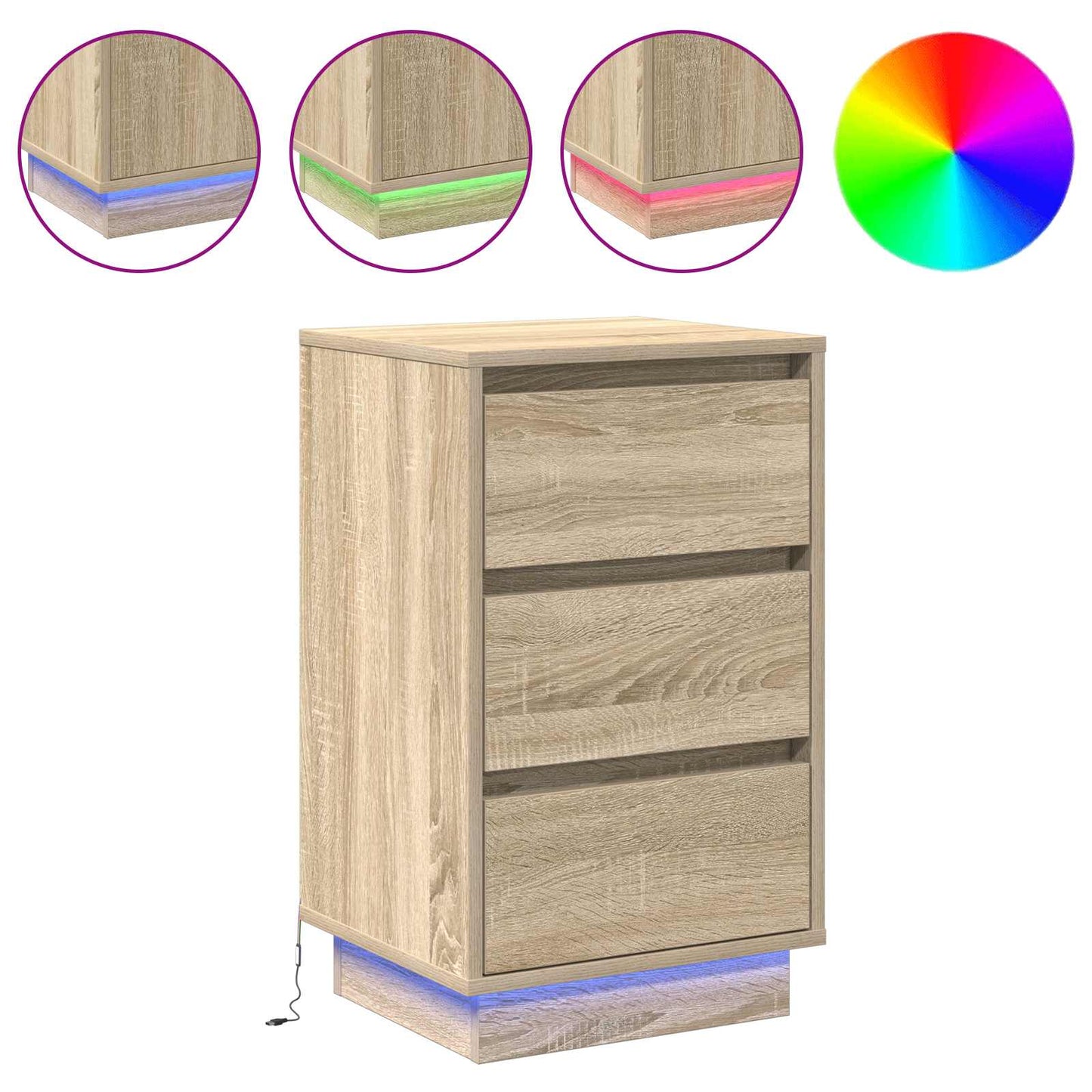 Nachtkastje Sonoma Eiken 39 x 34,5 x 65 cm Bewerkt hout