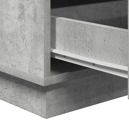 Nachtkastje met lade Beton Grijs 39 x 34,5 x 65 cm Bewerkt hout