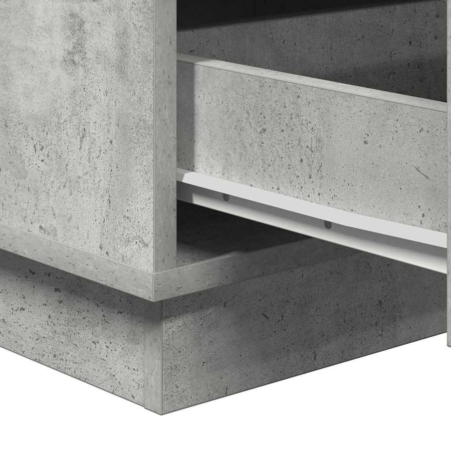 Nachtkastje met lade Beton Grijs 39 x 34,5 x 65 cm Bewerkt hout