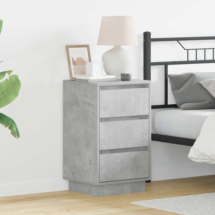 Nachtkastje met lade Beton Grijs 39 x 34,5 x 65 cm Bewerkt hout
