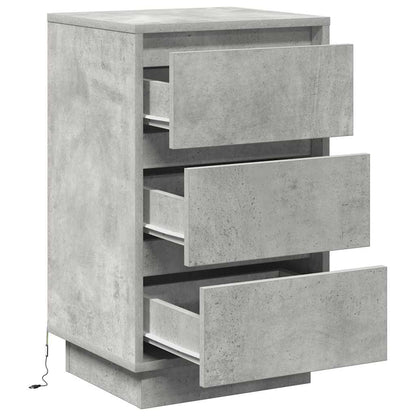 Nachtkastje met lade Beton Grijs 39 x 34,5 x 65 cm Bewerkt hout