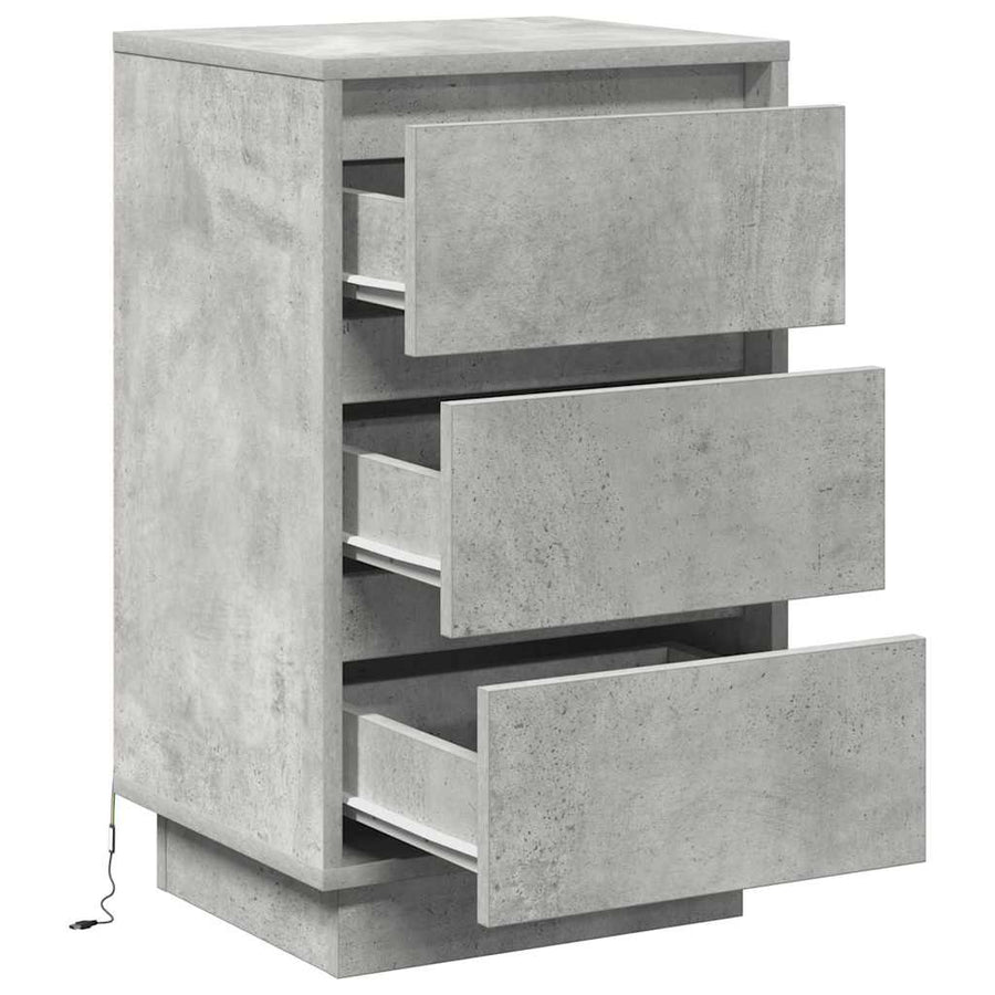 Nachtkastje met lade Beton Grijs 39 x 34,5 x 65 cm Bewerkt hout