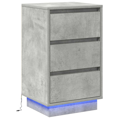 Nachtkastje met lade Beton Grijs 39 x 34,5 x 65 cm Bewerkt hout